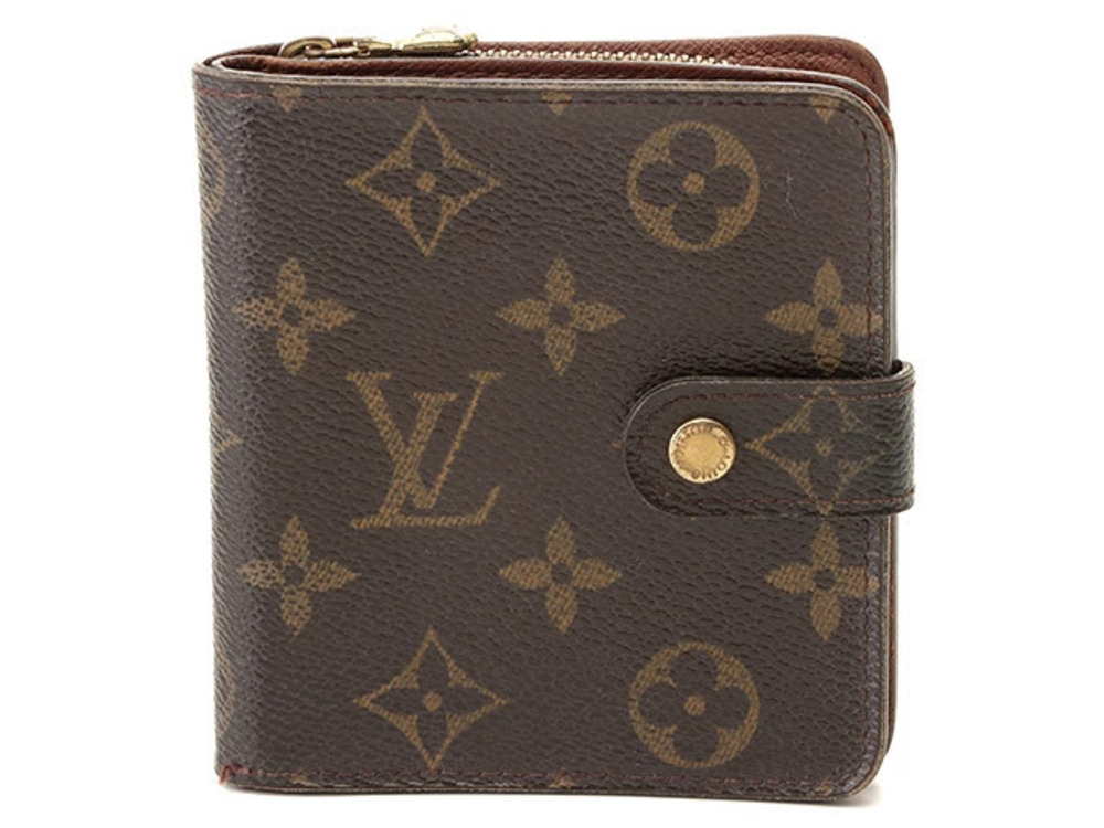 LOUIS VUITTON Compact Zip Bi fold Wallet Monogram